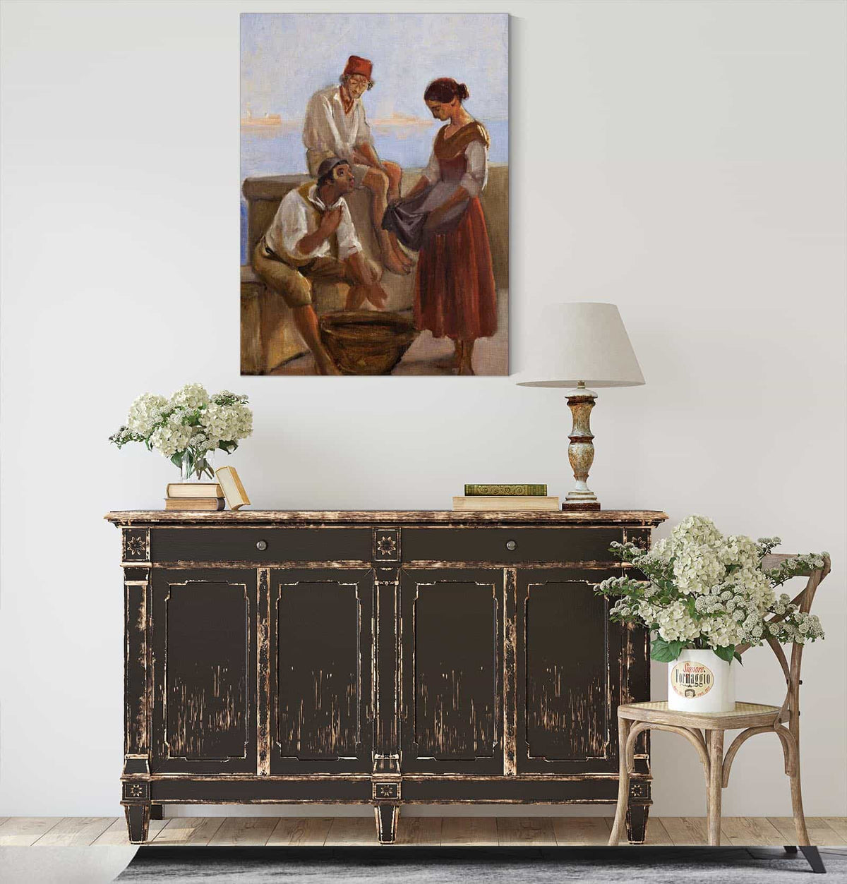 A Young Girl And Two Fishermen by Wilhelm Marstrand