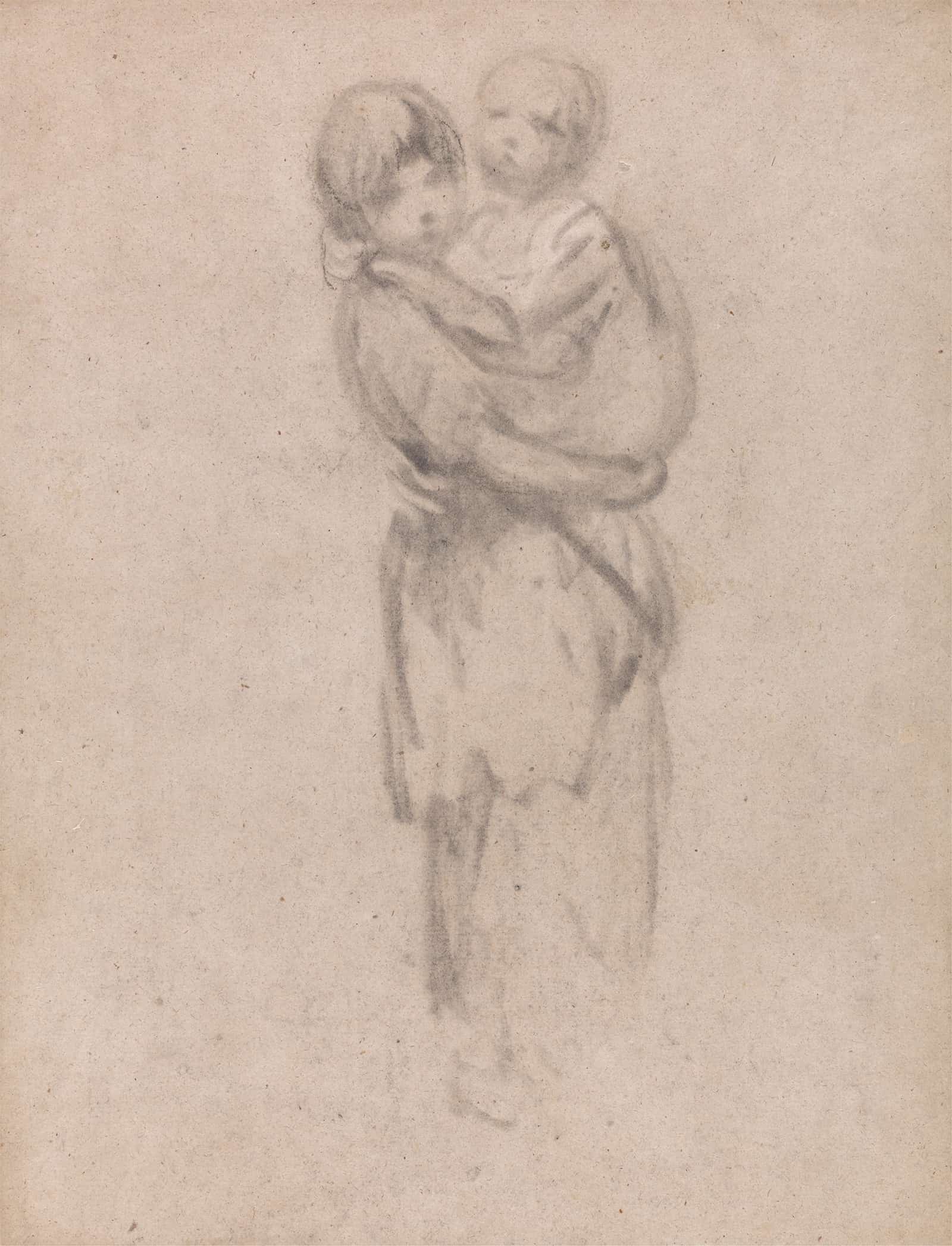 A Young Girl Holding A Child by Thomas Gainsborough