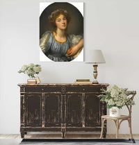 A Young Girl Holding An Orange by Jean Baptiste Greuze