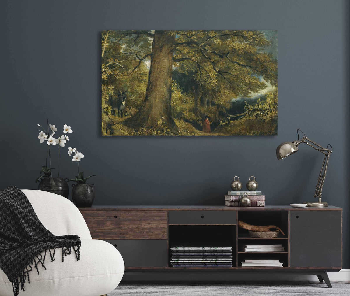 A Young Girl In A Woodland Landscape by John Constable