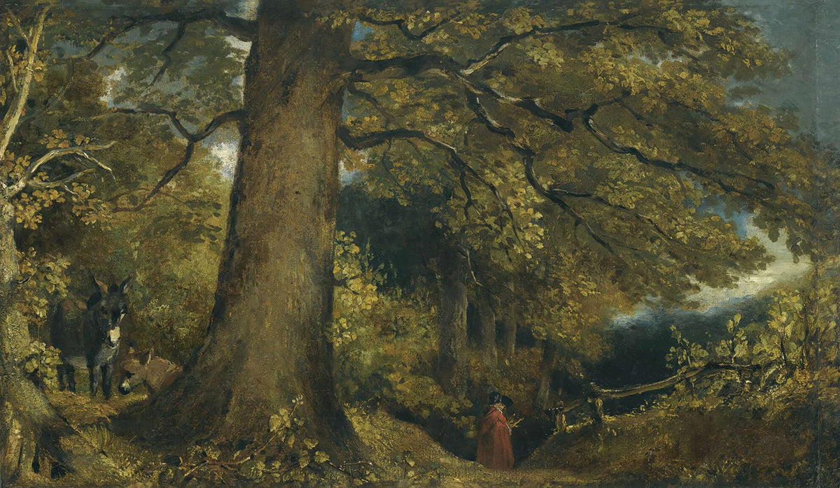 A Young Girl In A Woodland Landscape by John Constable