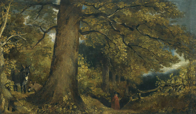 A Young Girl In A Woodland Landscape by John Constable