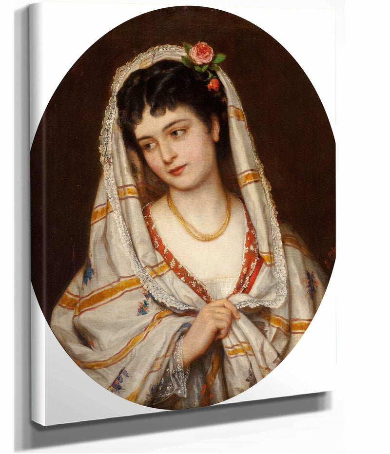 A Young Italian Beauty by Eugen Von Blaas
