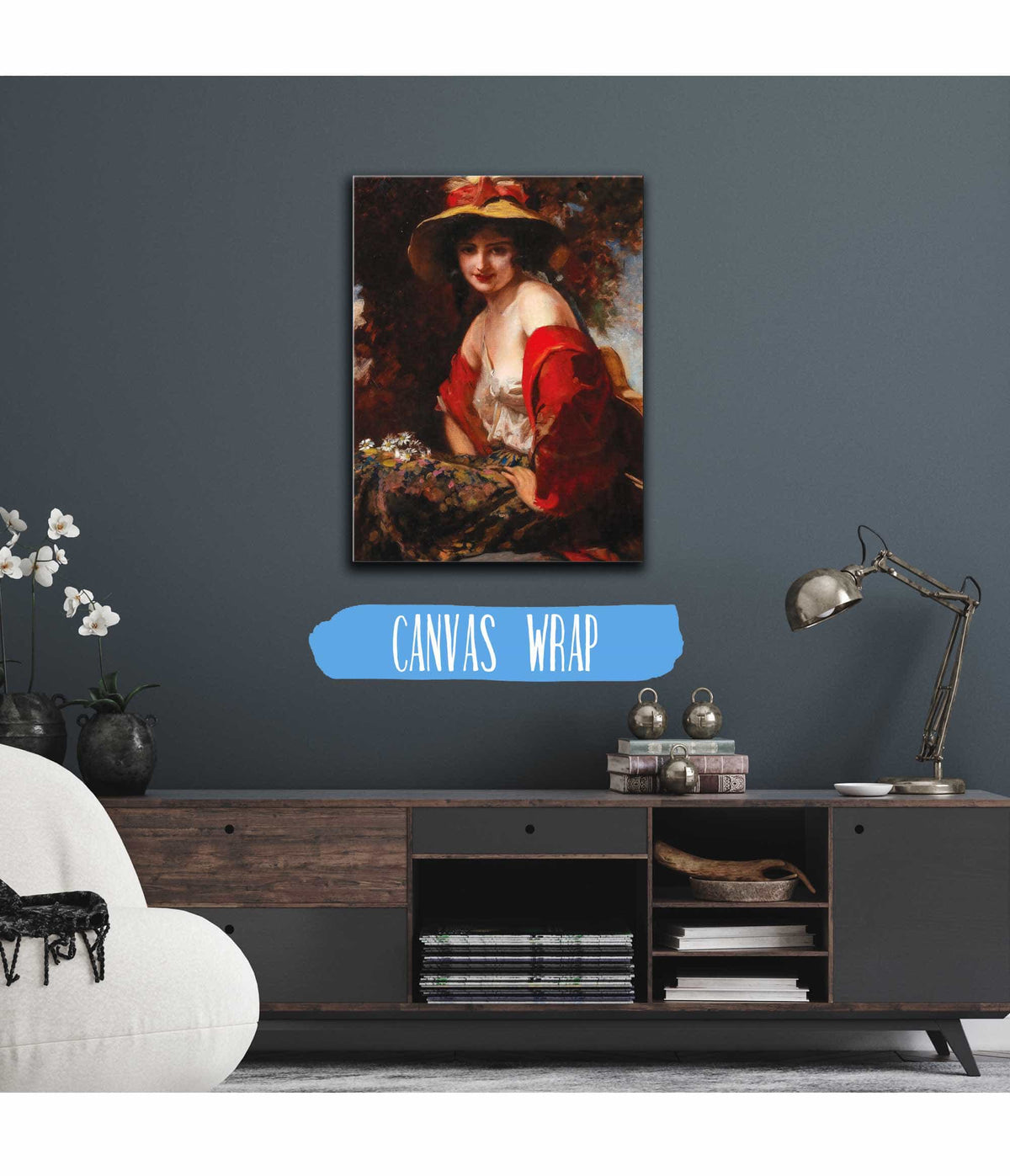 A Young Lady With A Straw Hat by Leopold Schmutzler