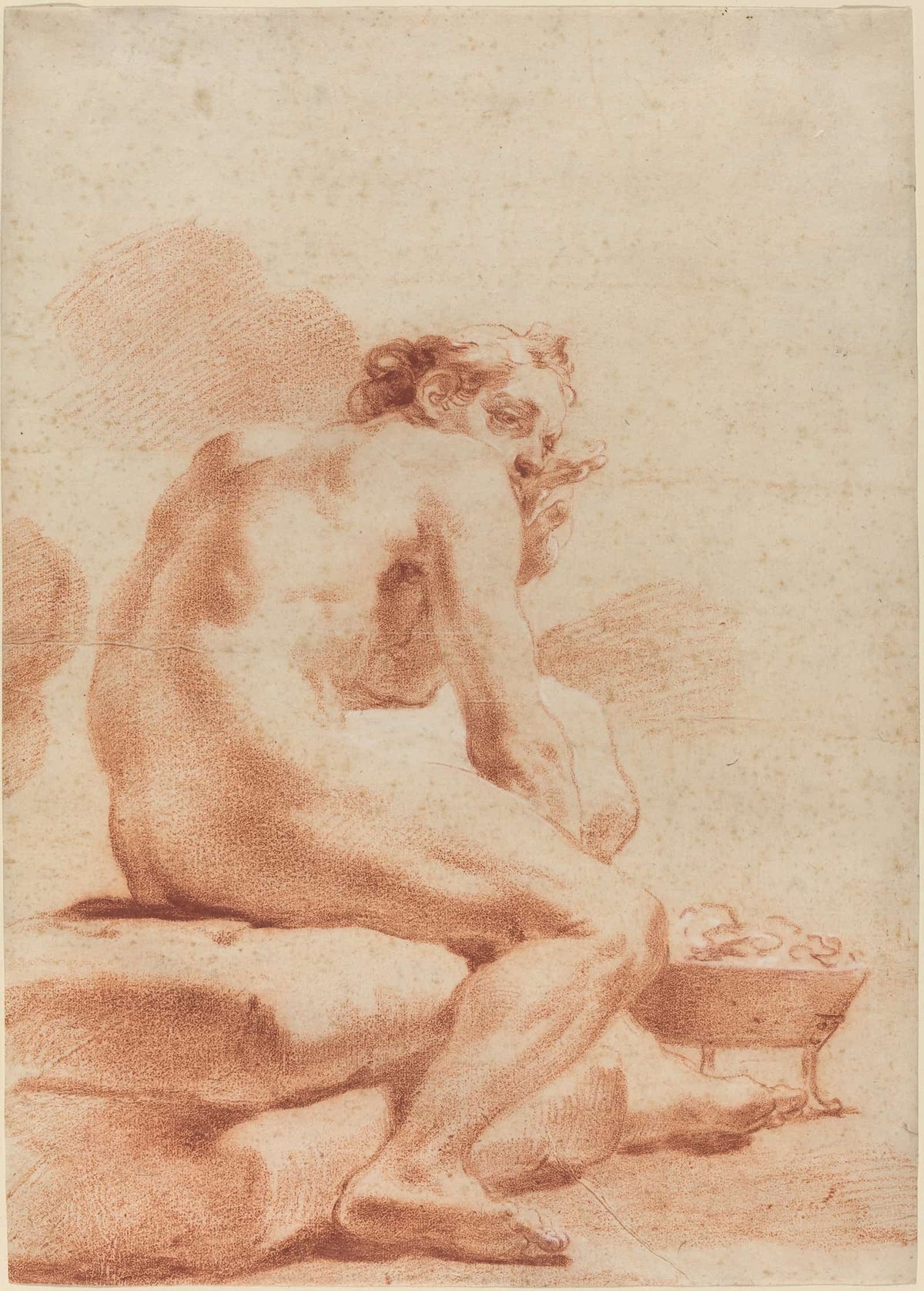 A Young Man Warming Himself At A Brazier by Gaetano Gandolfi