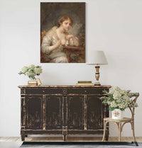 A Young Woman With A Birdcage by Jean Baptiste Greuze