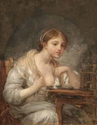 A Young Woman With A Birdcage by Jean Baptiste Greuze