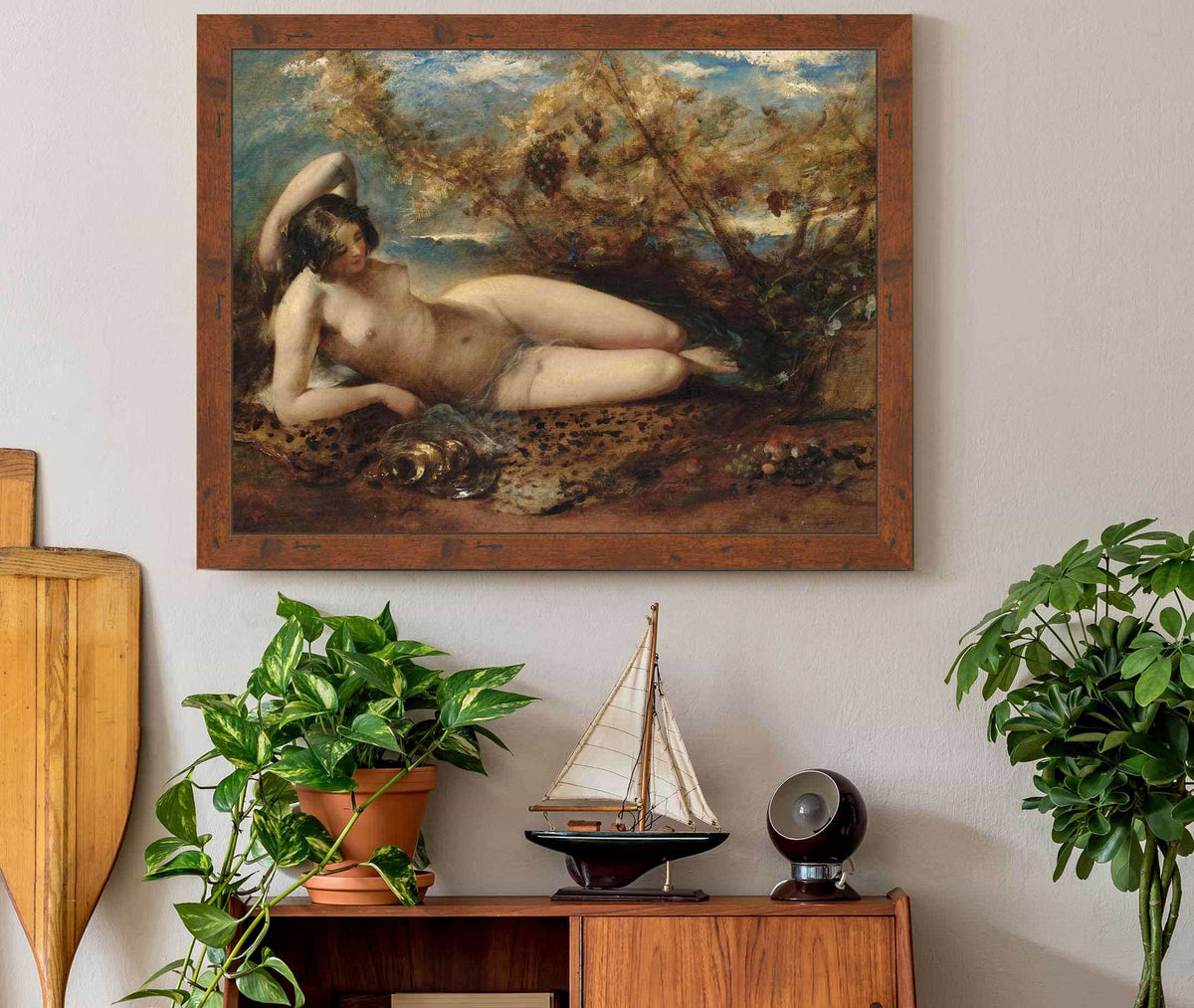 A Young Women Reclining On A Fur Rug S by William Etty