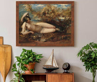 A Young Women Reclining On A Fur Rug S by William Etty