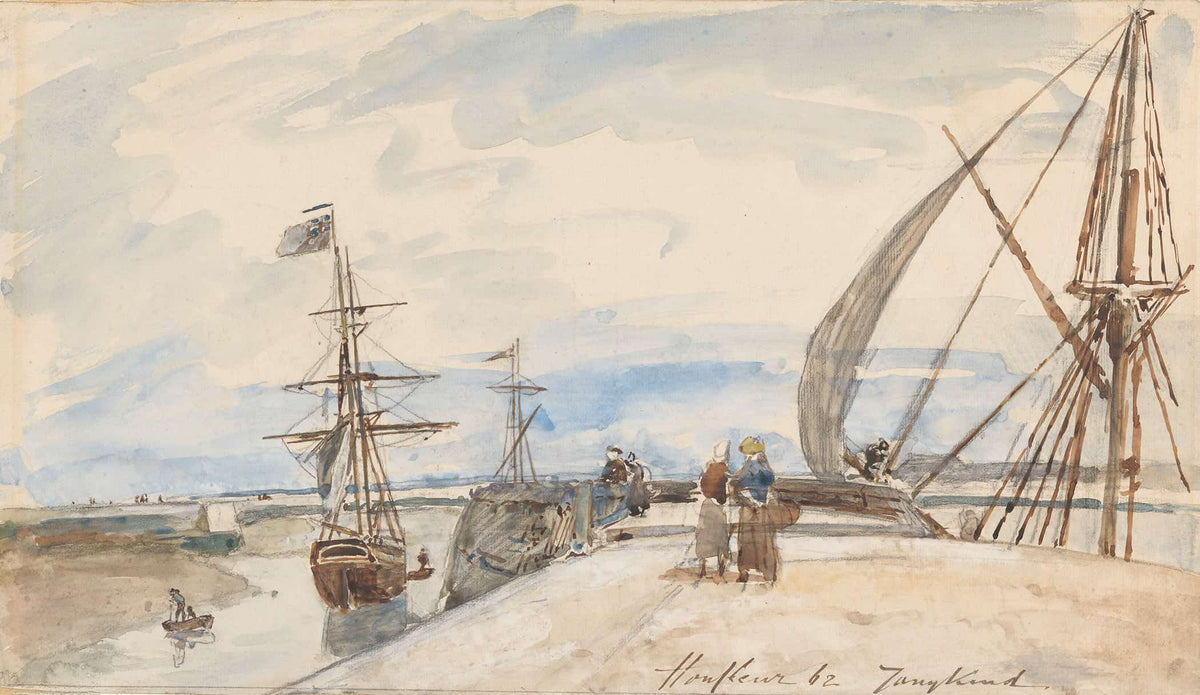 Aanlegsteiger Te Honfleur by Johan Barthold Jongkind