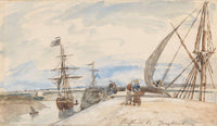 Aanlegsteiger Te Honfleur by Johan Barthold Jongkind
