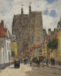 Abbeville Rue Et Eglise Saint Vulfran by Eugene Boudin