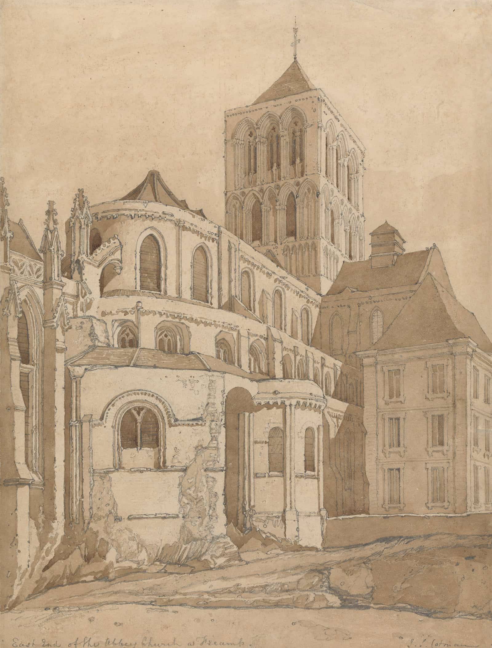 Abbey Church At Fecamp Normandy by John Sell Cotman
