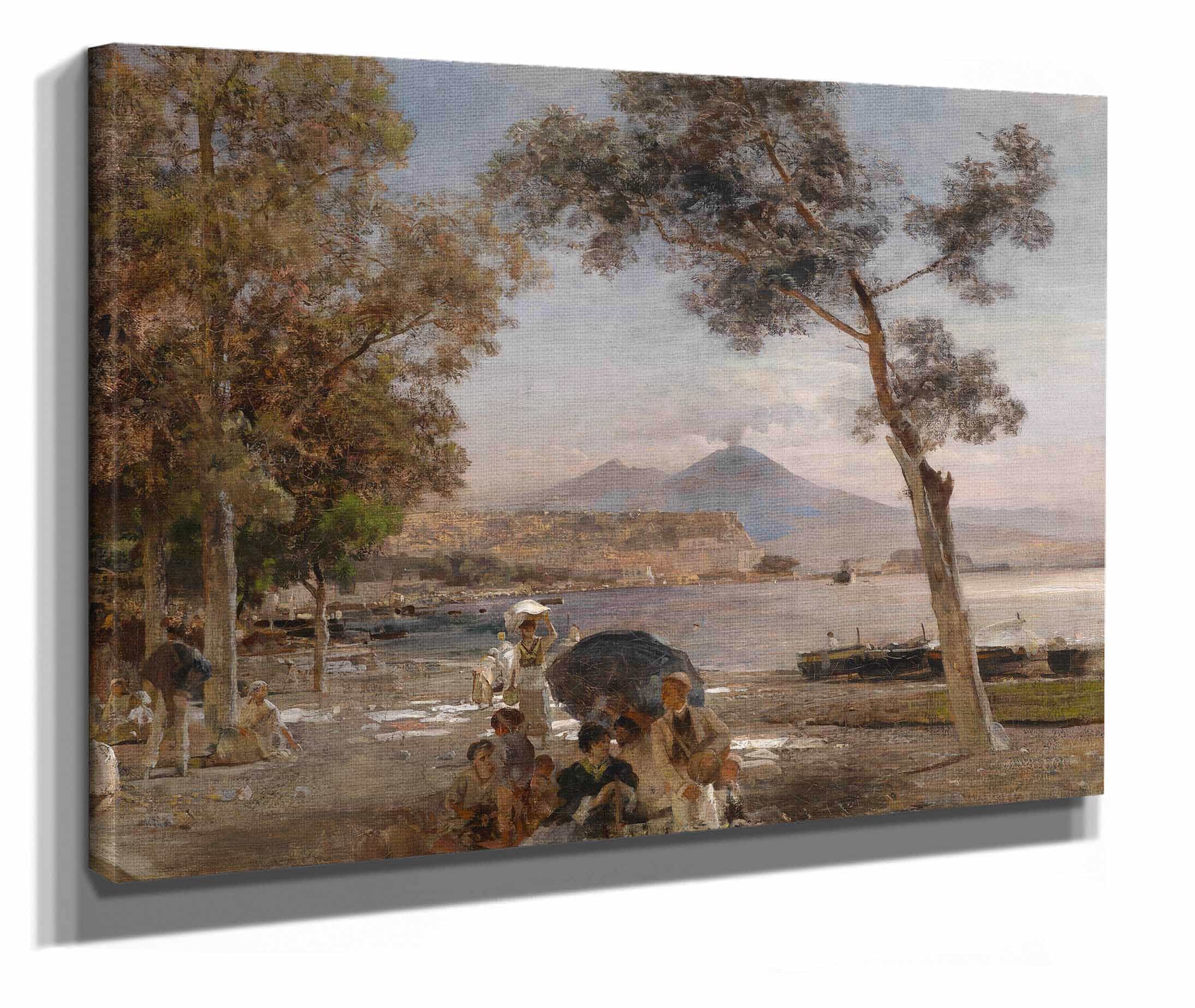 Abendstimmung Am Golf Von Neapel by Oswald Achenbach