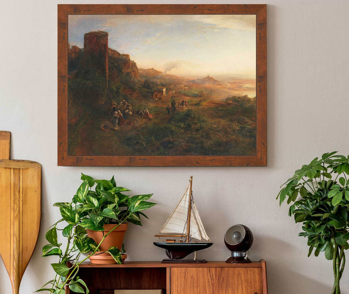 Abendstimmung In Den Albaner Bergen by Oswald Achenbach