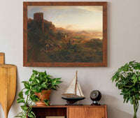 Abendstimmung In Den Albaner Bergen by Oswald Achenbach