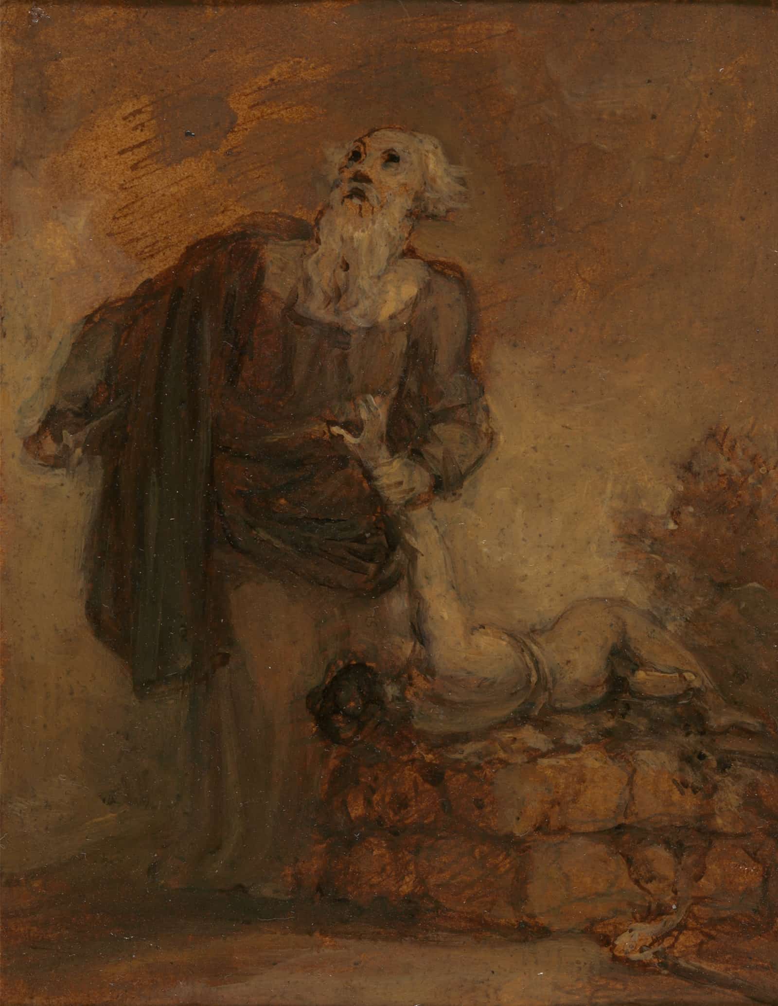 Abraham And Isaac Abraham Grasping Isaacs Arm by Robert Smirke