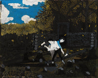 Abraham Lincoln And His Father Building Their Cabin On Pigeon Creek by Horace Pippin