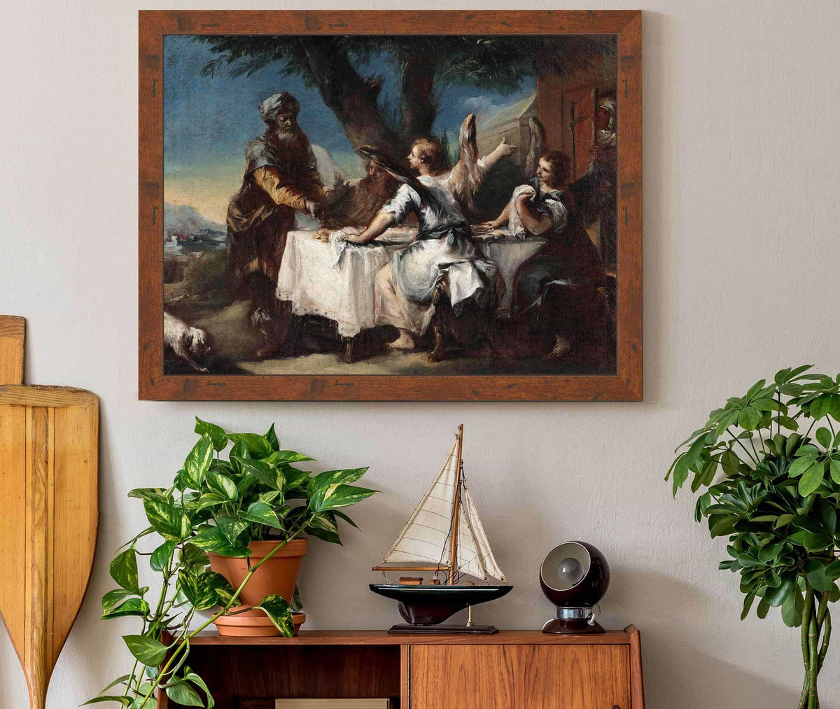 Abraham Welcoming The Three Angels S by Francesco Guardi