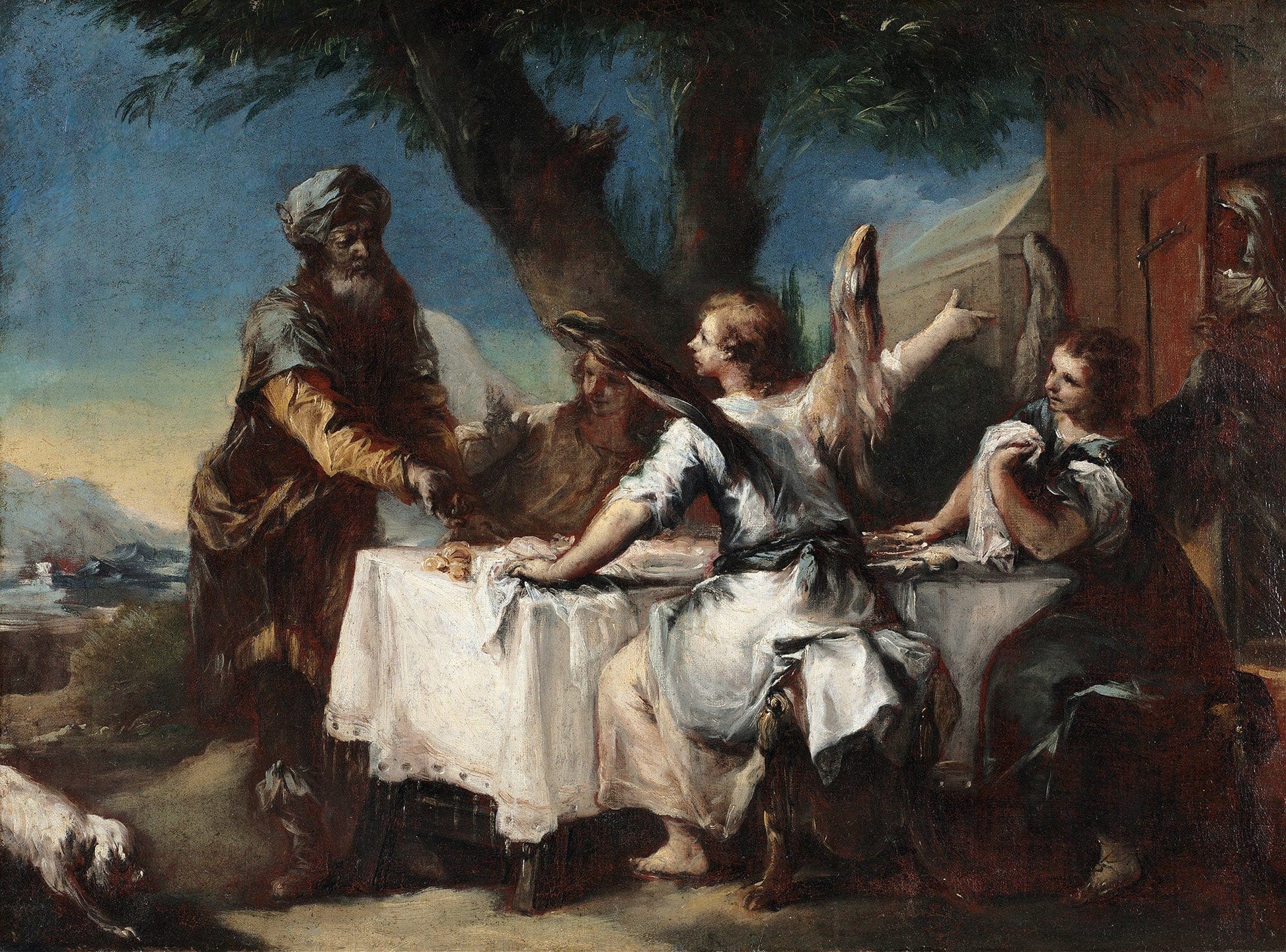 Abraham Welcoming The Three Angels S by Francesco Guardi