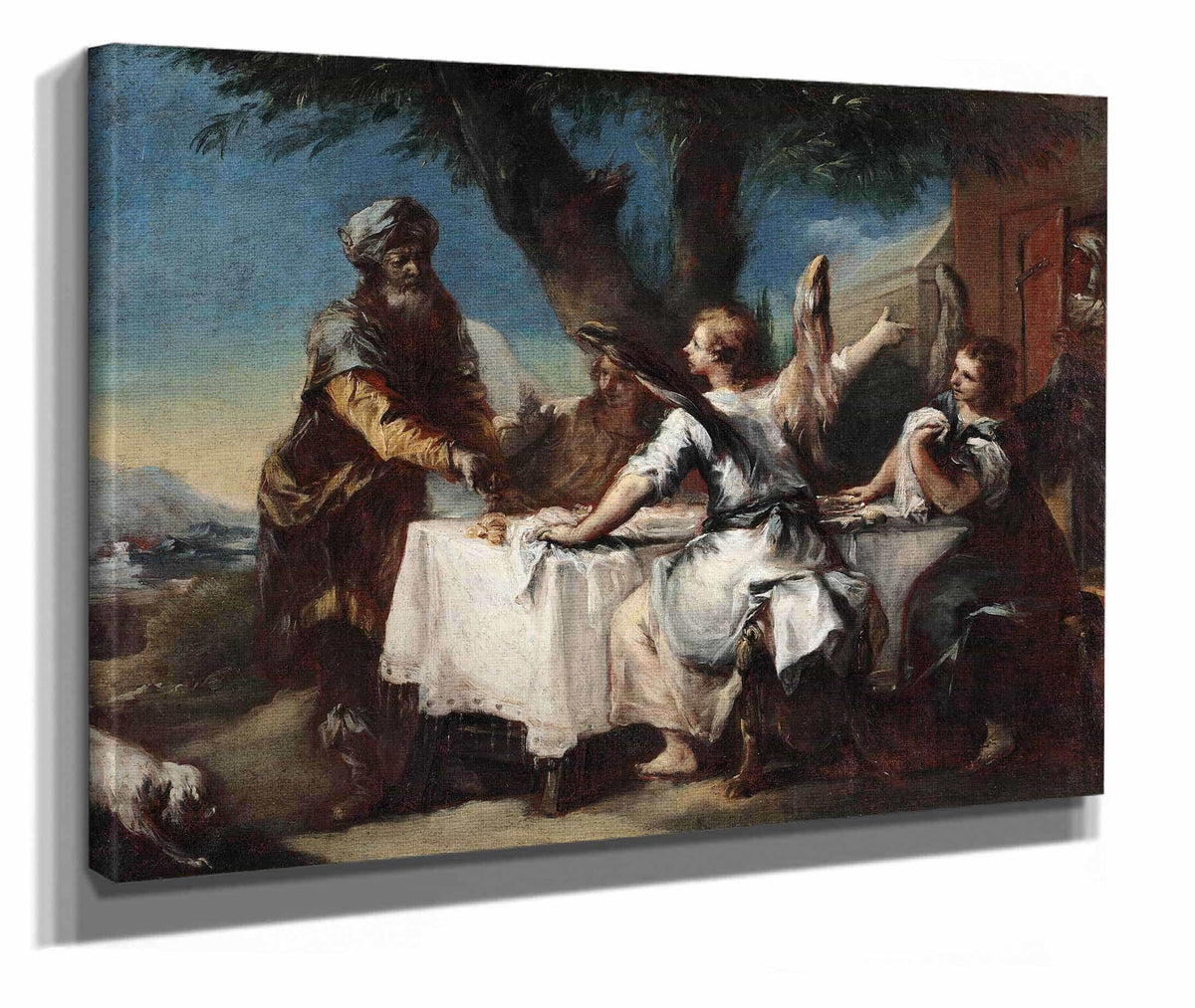 Abraham Welcoming The Three Angels S by Francesco Guardi