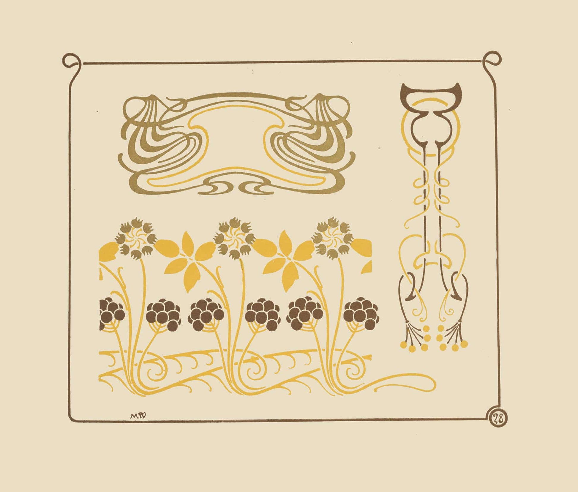 Abstract Design Based On Berries And Arabesques by Maurice Pillard Verneuil