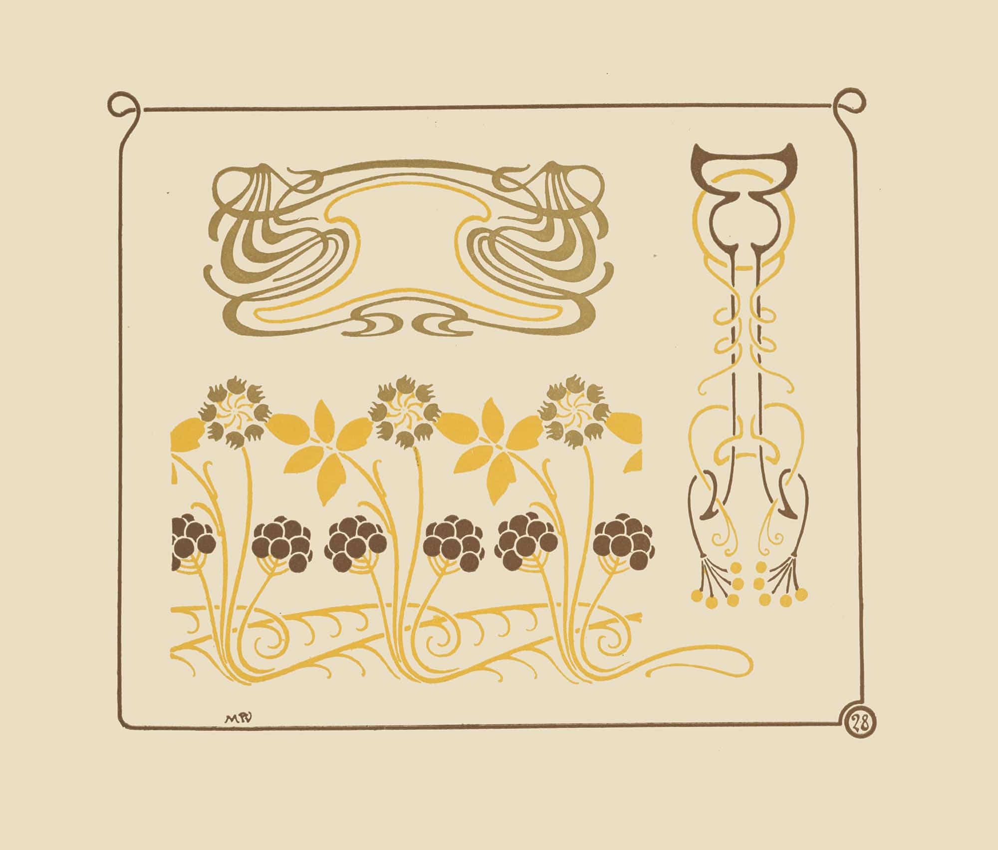 Abstract Design Based On Berries And Arabesques by Maurice Pillard Verneuil