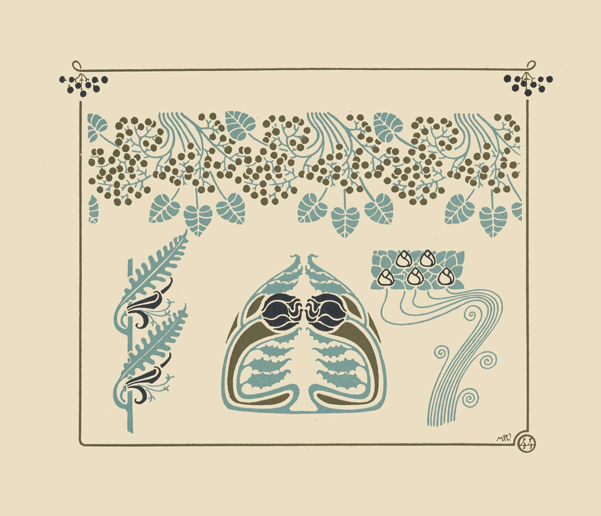 Abstract Design Based On Berries And Flowers by Maurice Pillard Verneuil