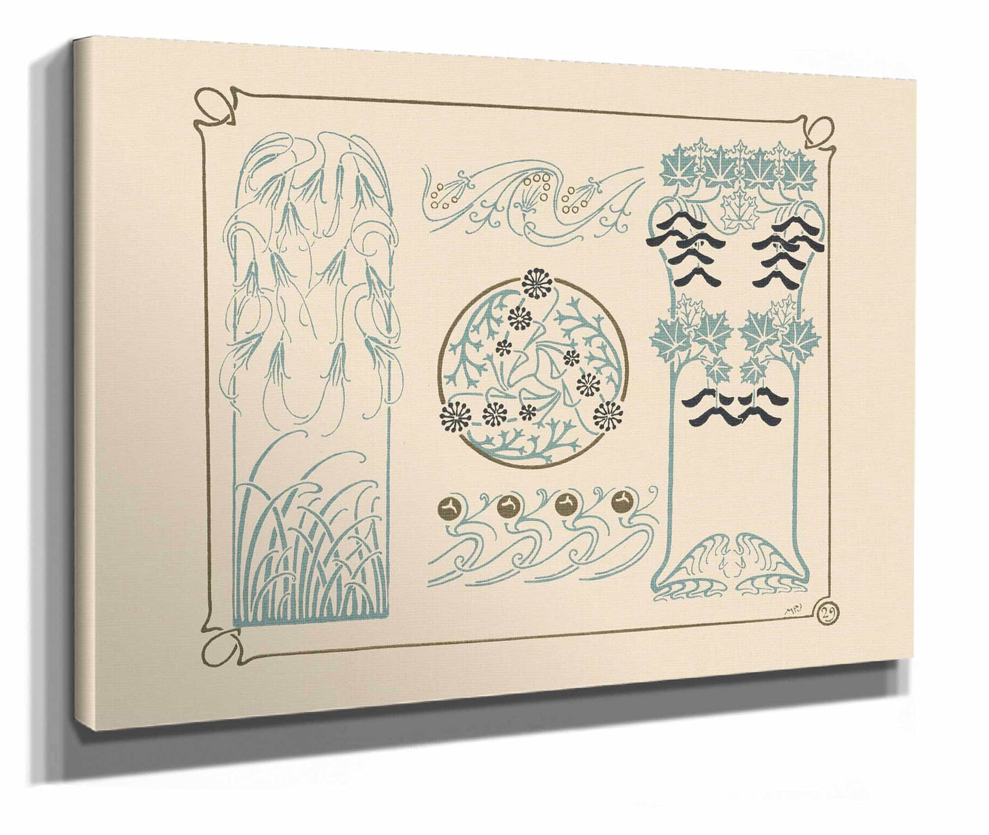 Abstract Design Based On Berries Leaves Grasses by Maurice Pillard Verneuil