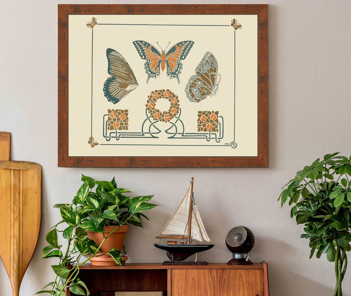 Abstract Design Based On Butterflies And Leaves by Maurice Pillard Verneuil