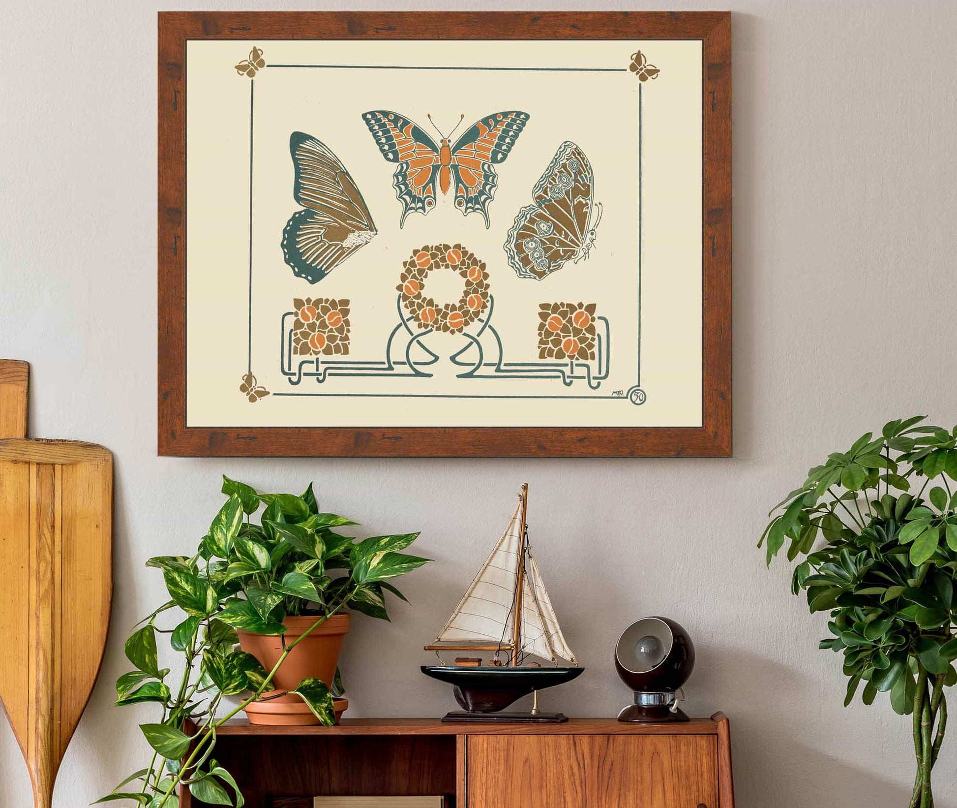 Abstract Design Based On Butterflies And Leaves by Maurice Pillard Verneuil