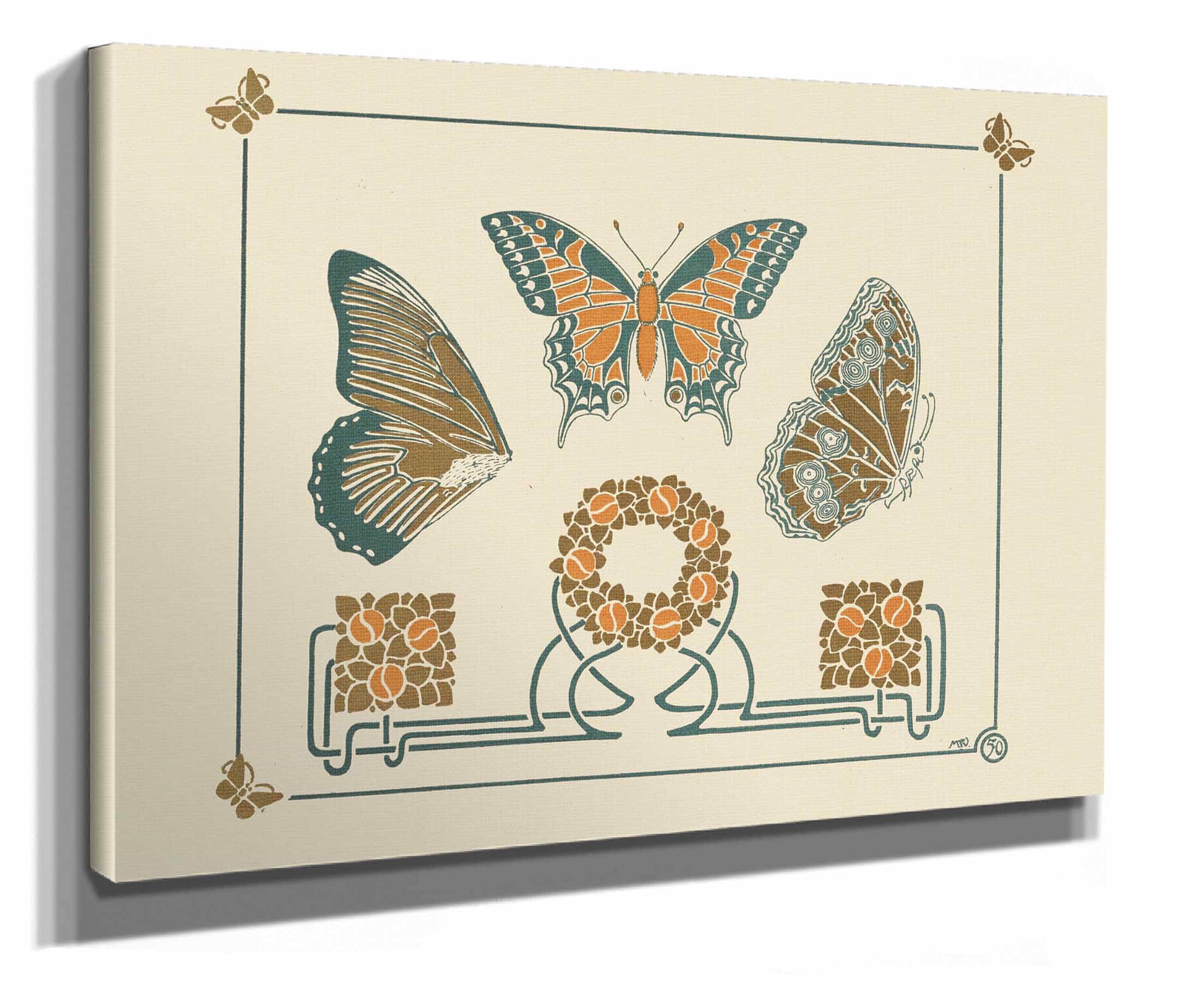 Abstract Design Based On Butterflies And Leaves by Maurice Pillard Verneuil