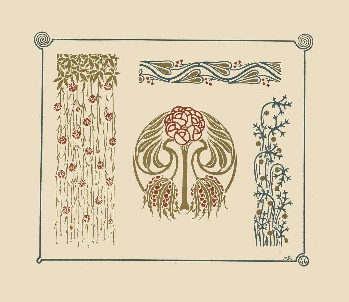 Abstract Design Based On Flowers And Berries by Maurice Pillard Verneuil