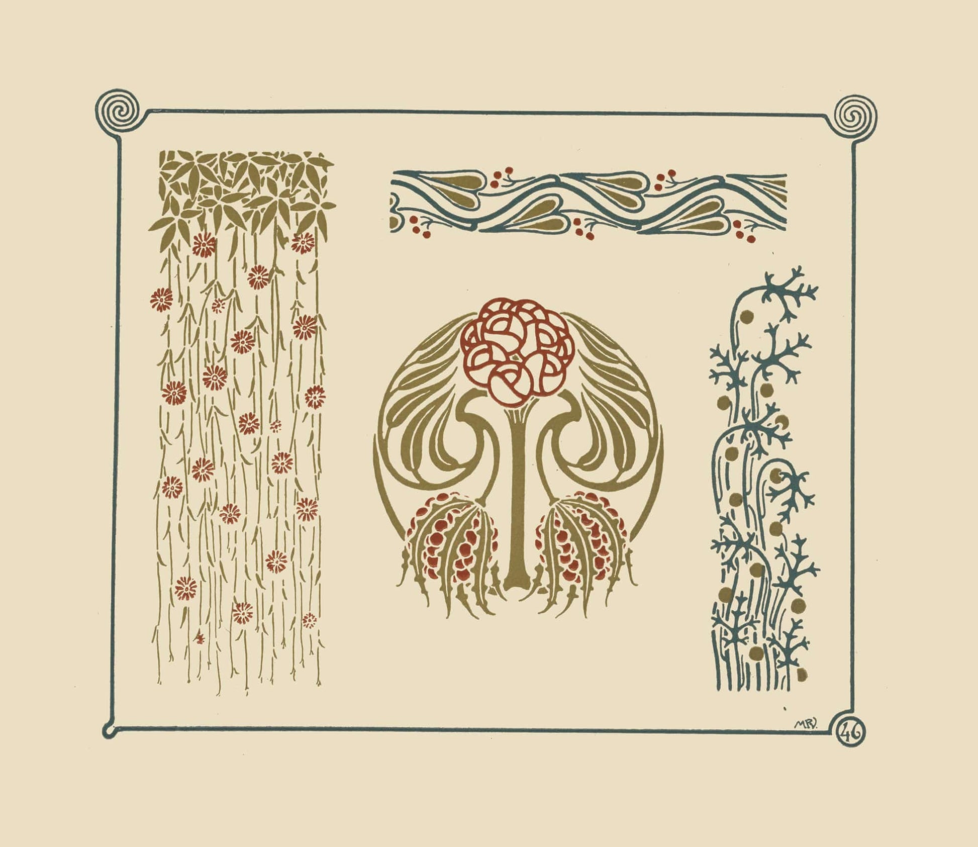 Abstract Design Based On Flowers And Berries by Maurice Pillard Verneuil