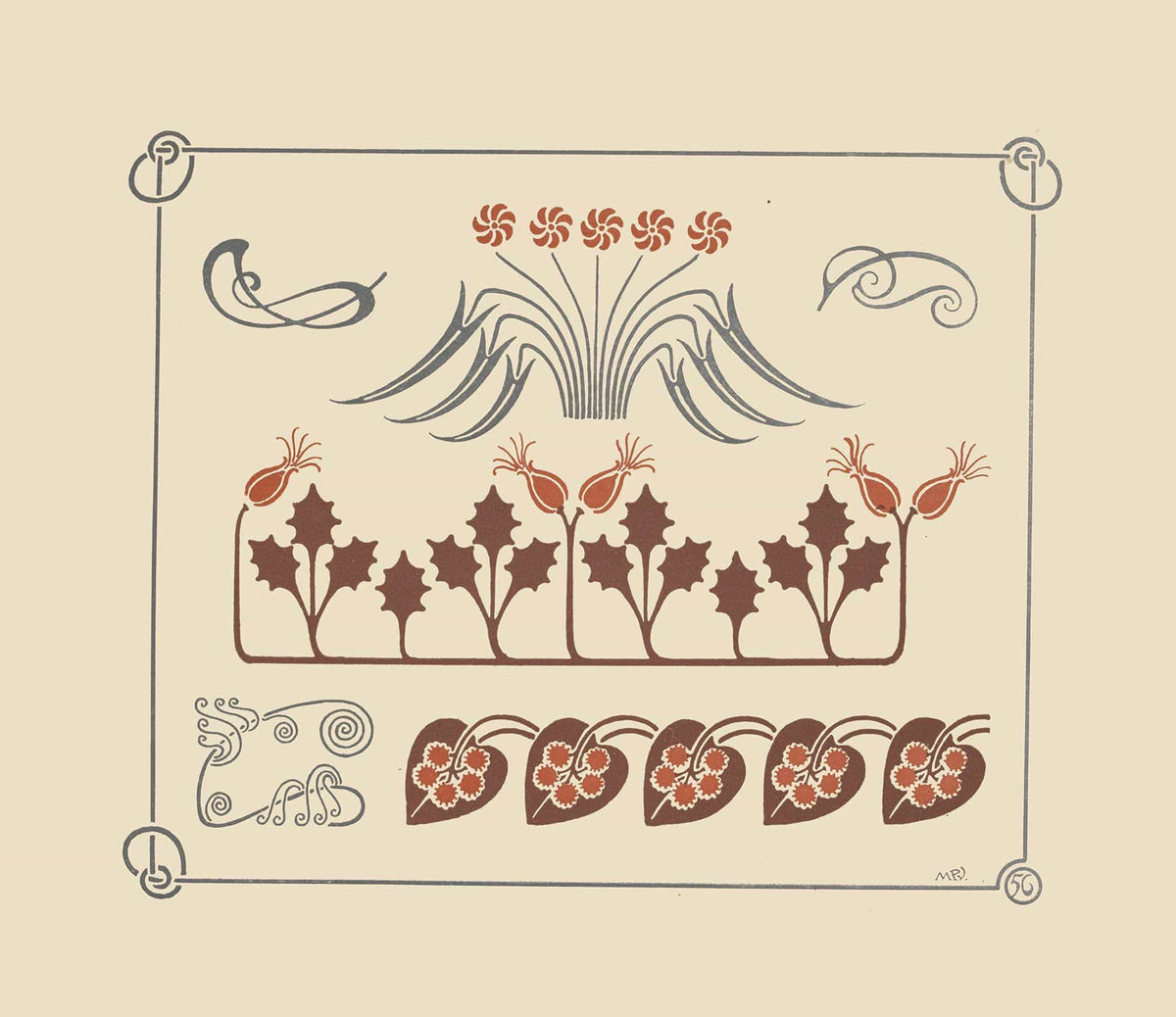 Abstract Design Based On Flowers And Leaves by Maurice Pillard Verneuil