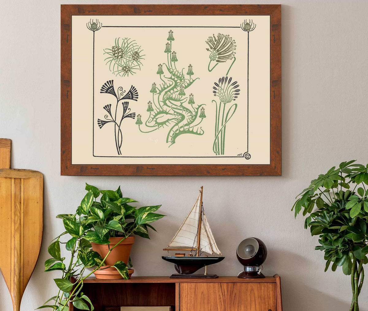 Abstract Design Based On Flowers And Pinecones by Maurice Pillard Verneuil