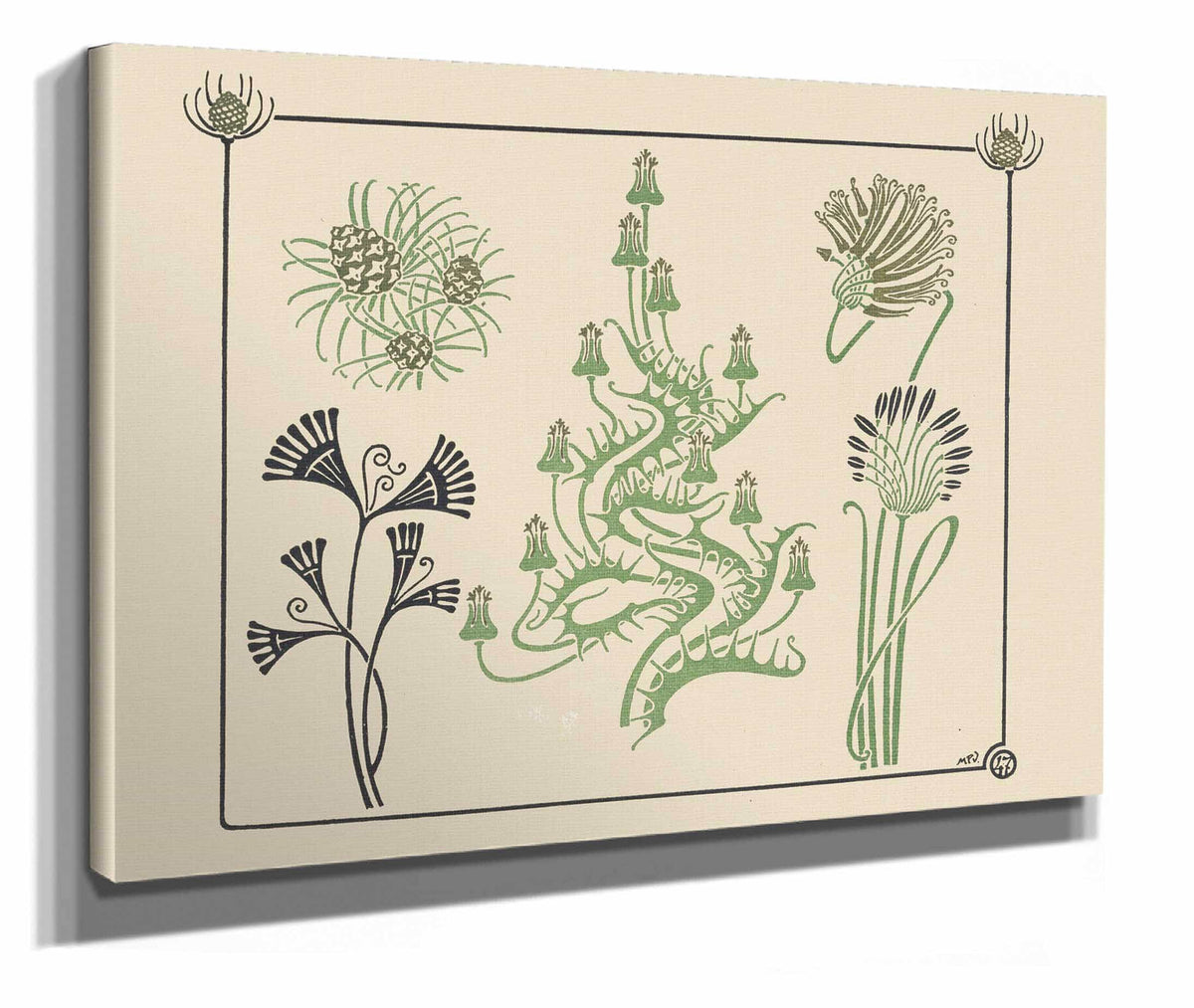 Abstract Design Based On Flowers And Pinecones by Maurice Pillard Verneuil