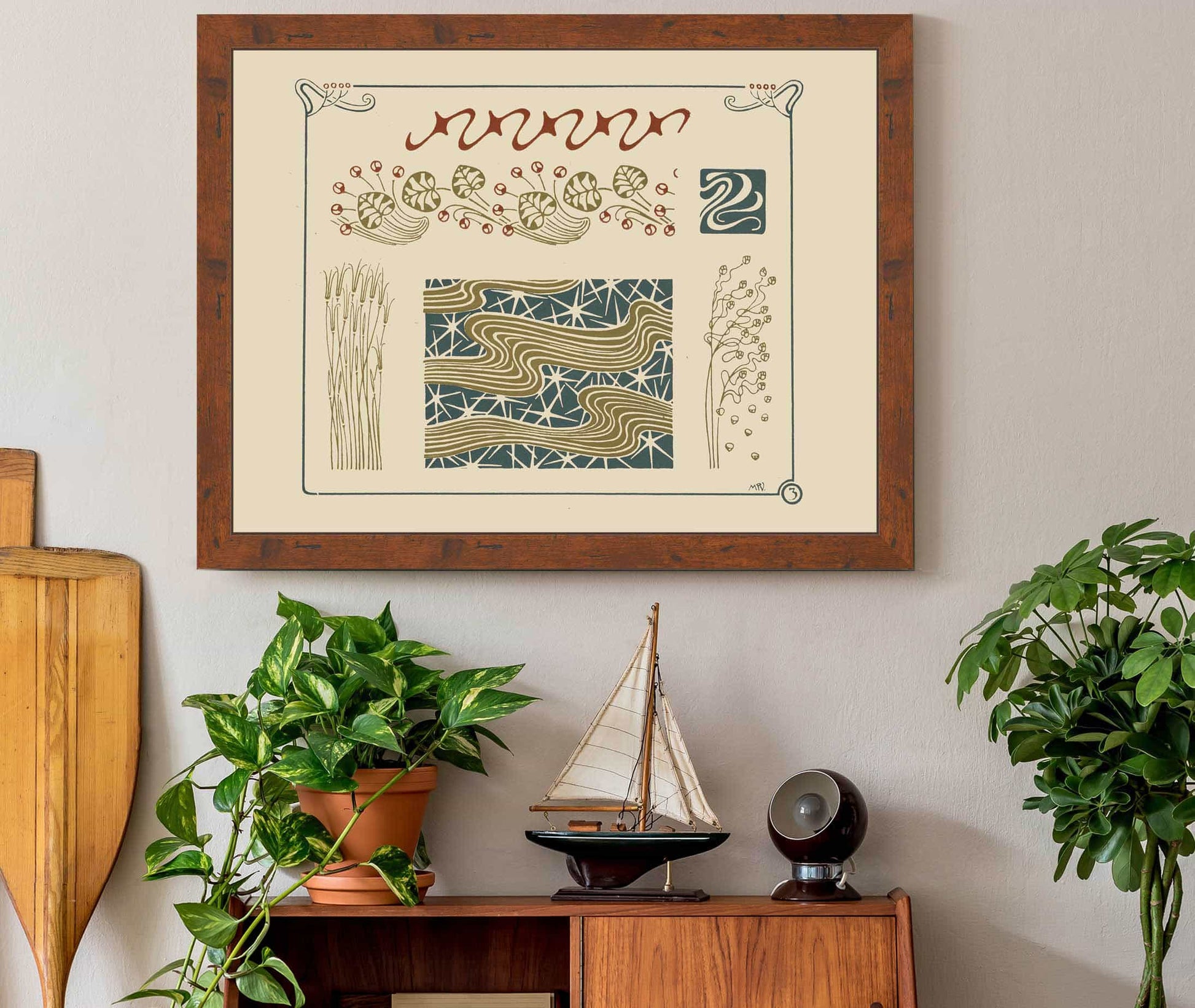 Abstract Design Based On Grasses And Leaves by Maurice Pillard Verneuil