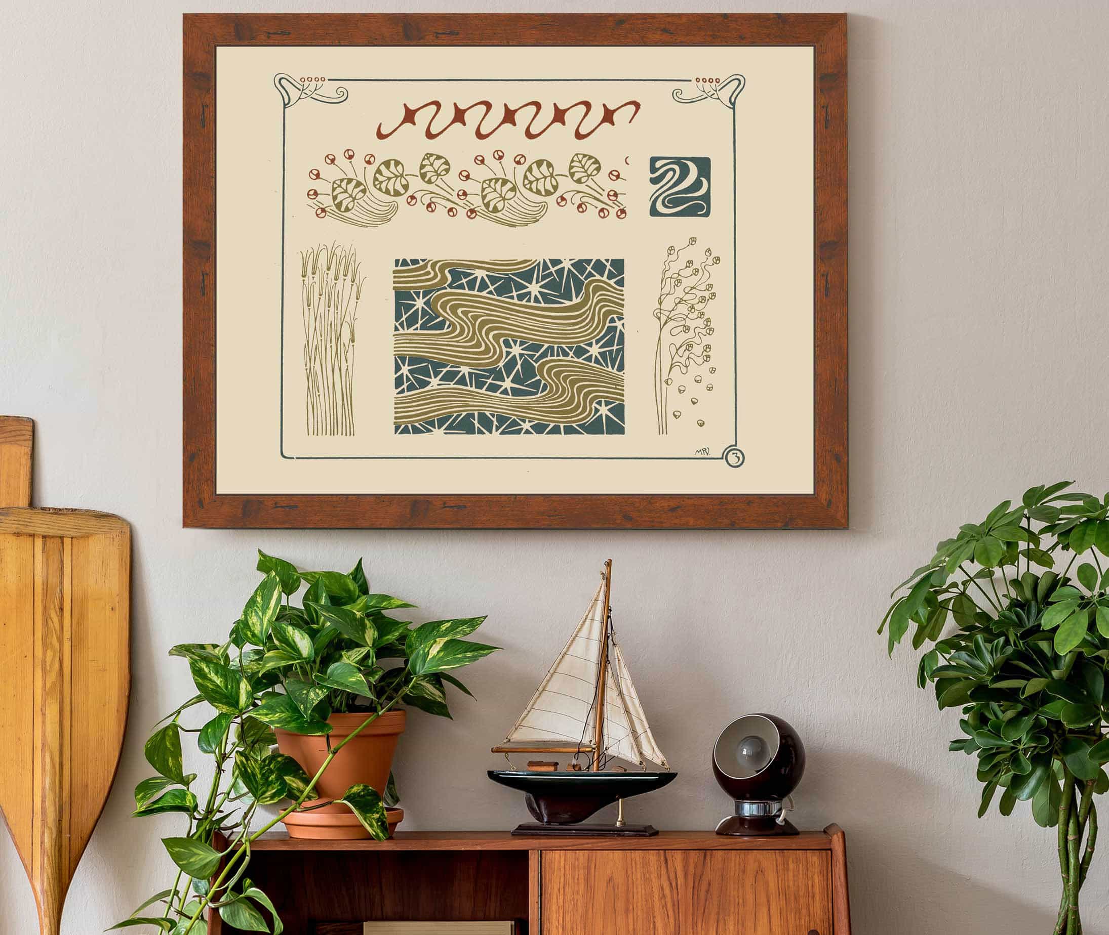 Abstract Design Based On Grasses And Leaves by Maurice Pillard Verneuil