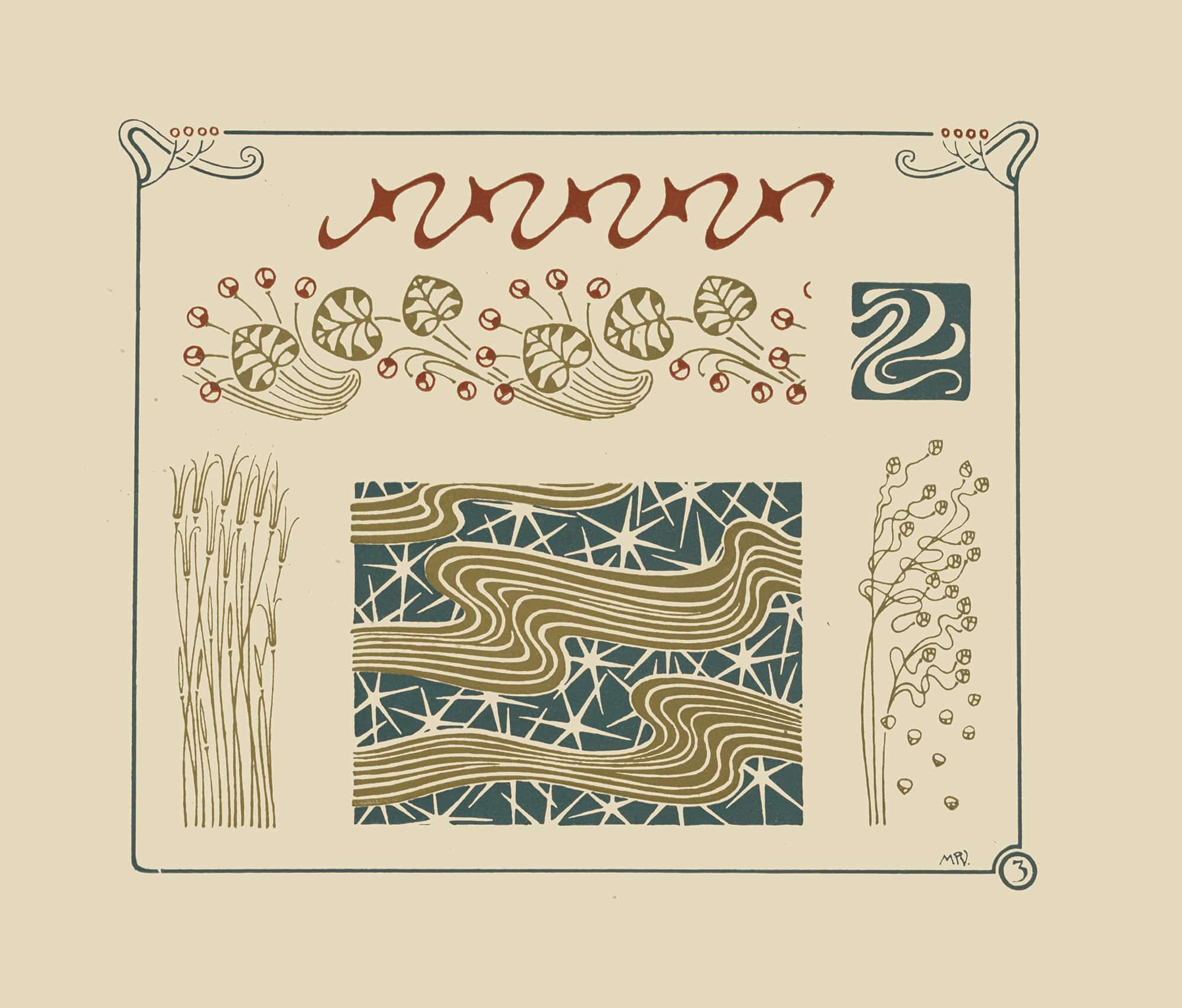 Abstract Design Based On Grasses And Leaves by Maurice Pillard Verneuil