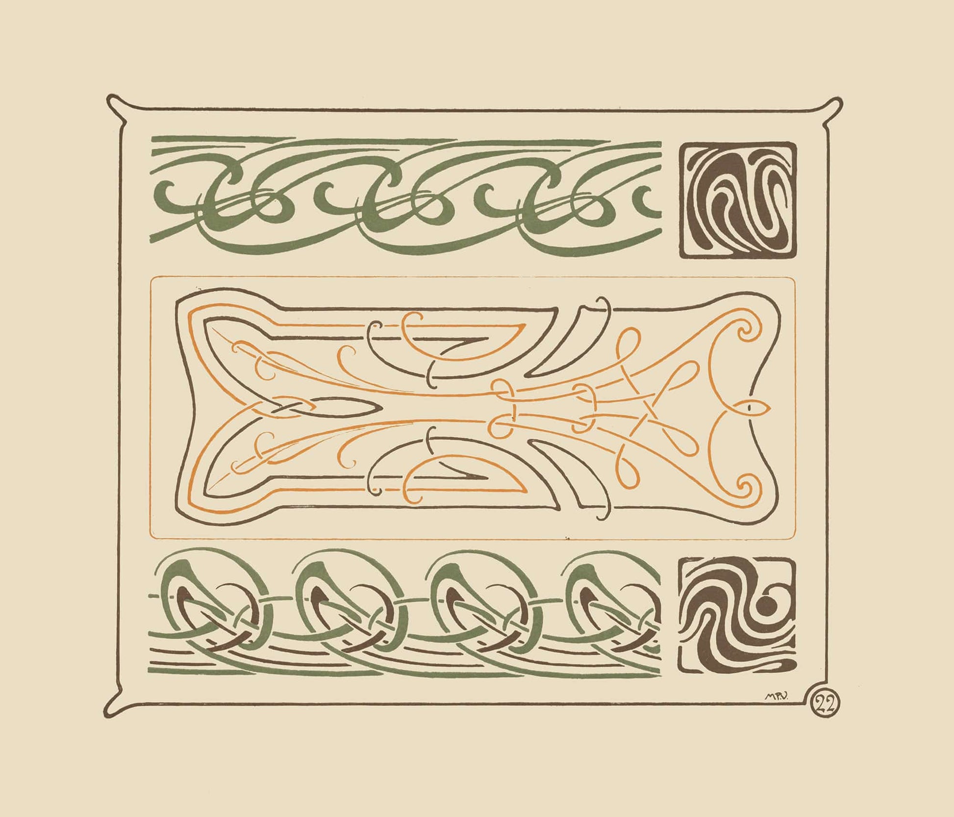 Abstract Design Based On Intertwined Curvilinear Shapes by Maurice Pillard Verneuil
