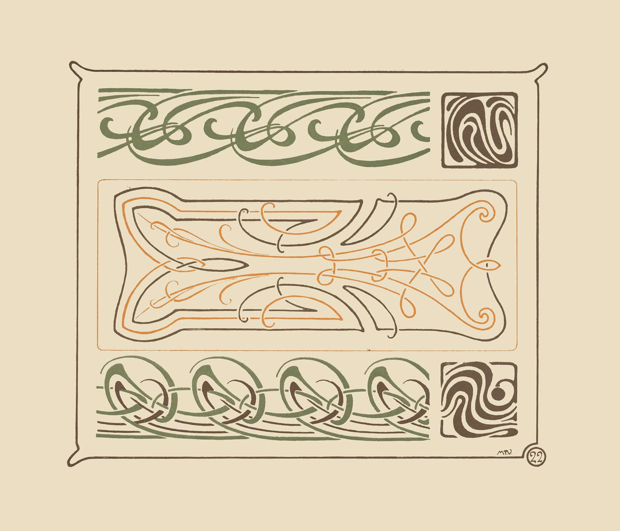 Abstract Design Based On Intertwined Curvilinear Shapes by Maurice Pillard Verneuil