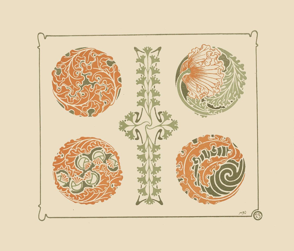 Abstract Design Based On Leaf Shapes by Maurice Pillard Verneuil