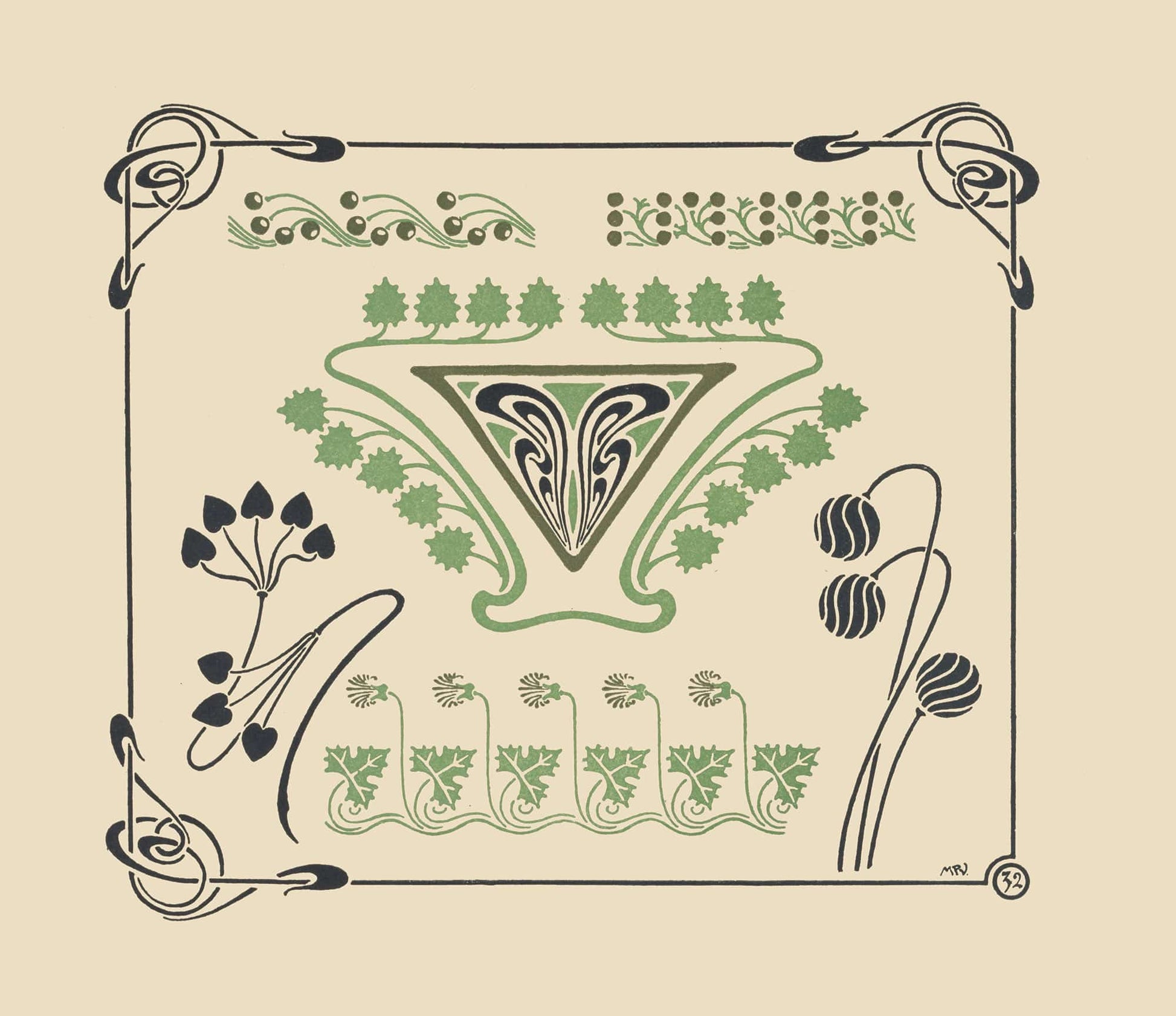 Abstract Design Based On Leaves And Arabesques by Maurice Pillard Verneuil