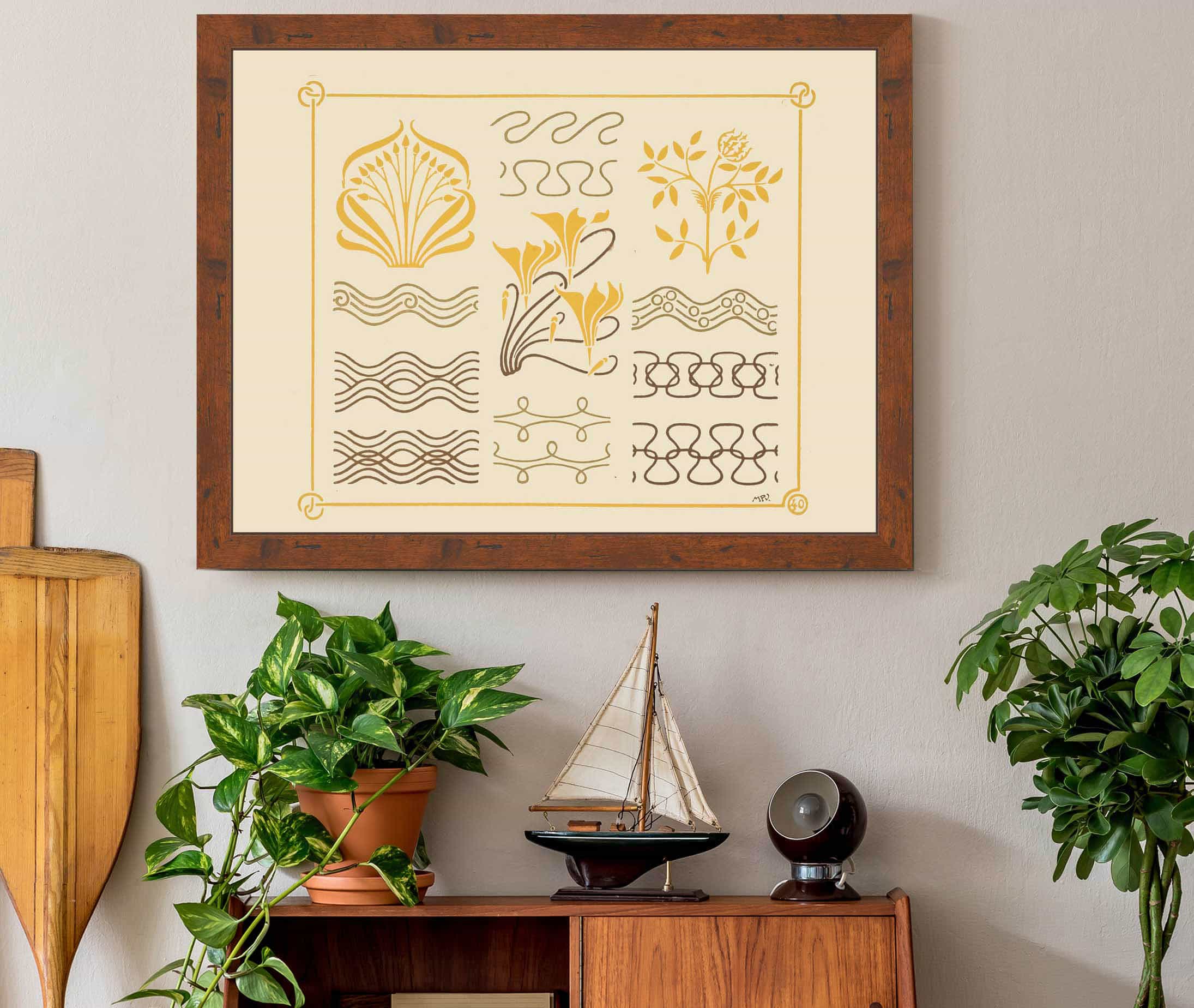 Abstract Design Based On Leaves And Curvilinear Shapes by Maurice Pillard Verneuil