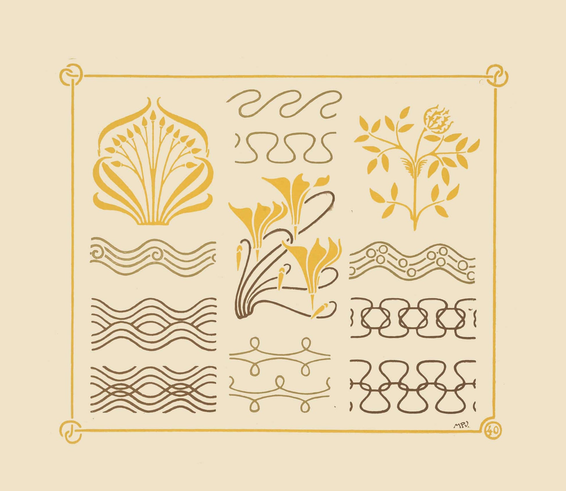 Abstract Design Based On Leaves And Curvilinear Shapes by Maurice Pillard Verneuil