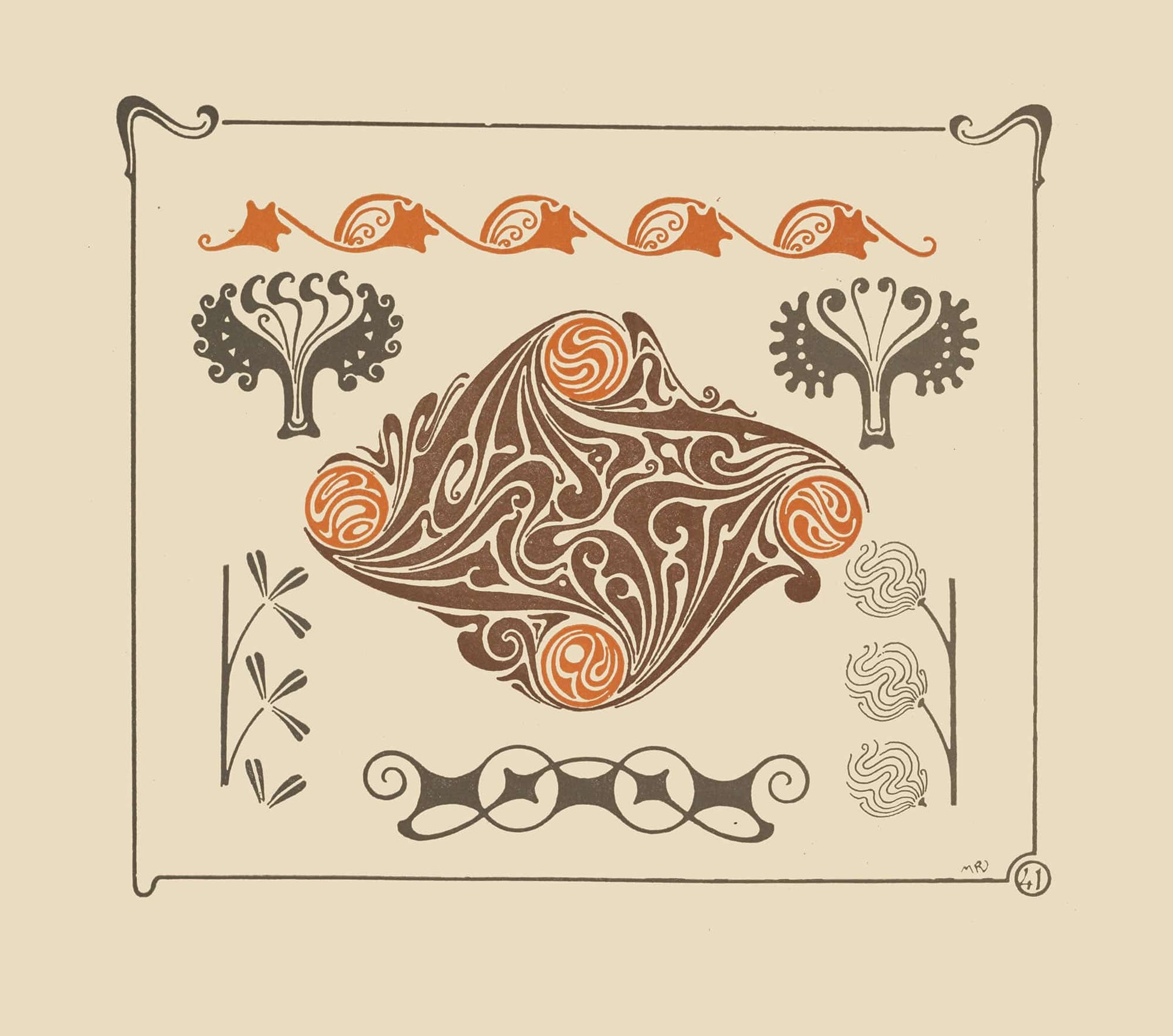 Abstract Design Based On Leaves And Organic Shapes by Maurice Pillard Verneuil