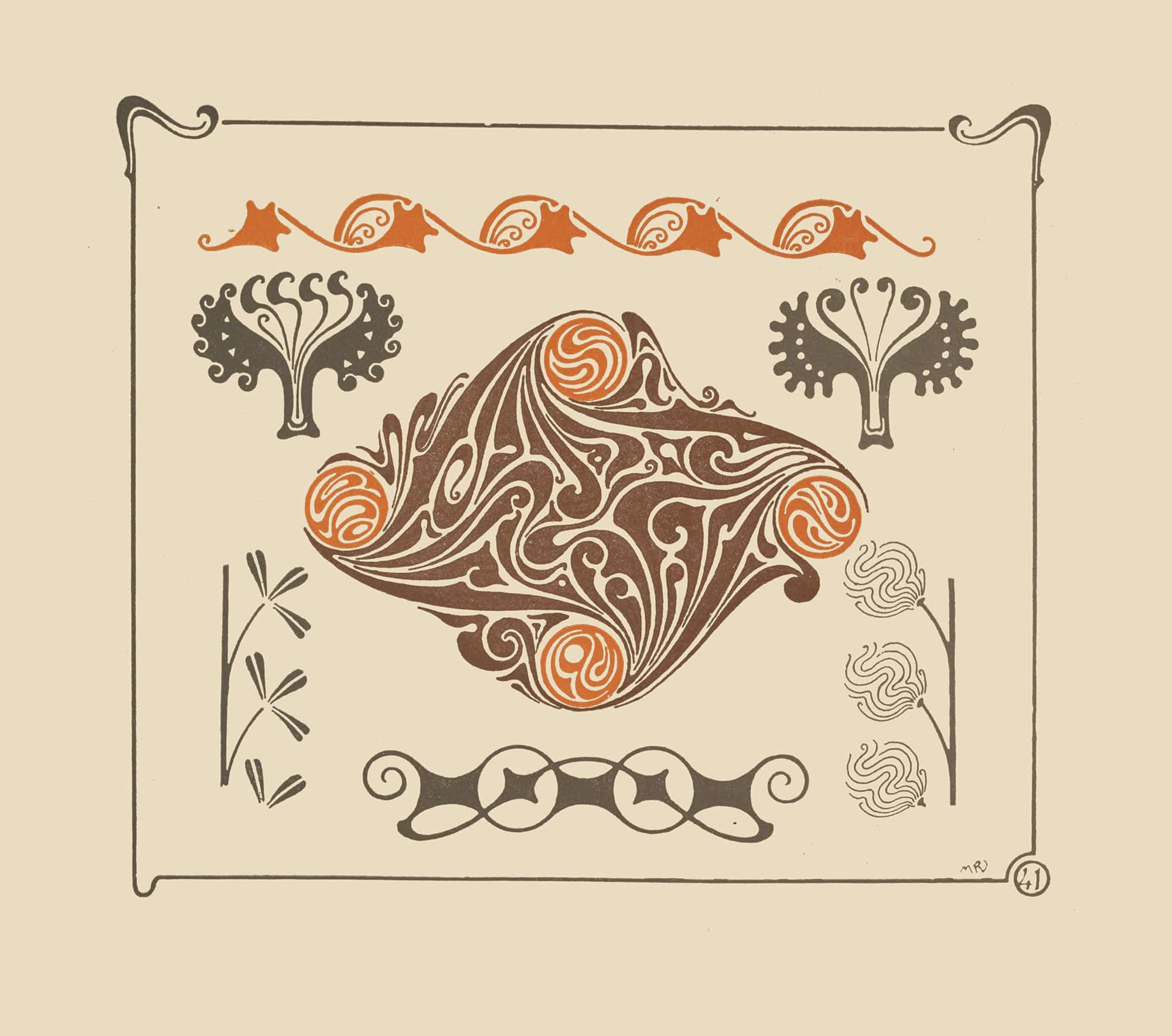 Abstract Design Based On Leaves And Organic Shapes by Maurice Pillard Verneuil