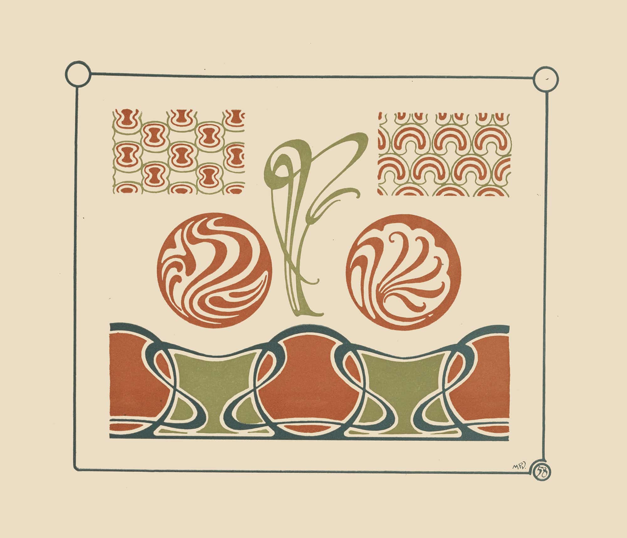 Abstract Design Based On Organic Shapes And Arabesques by Maurice Pillard Verneuil