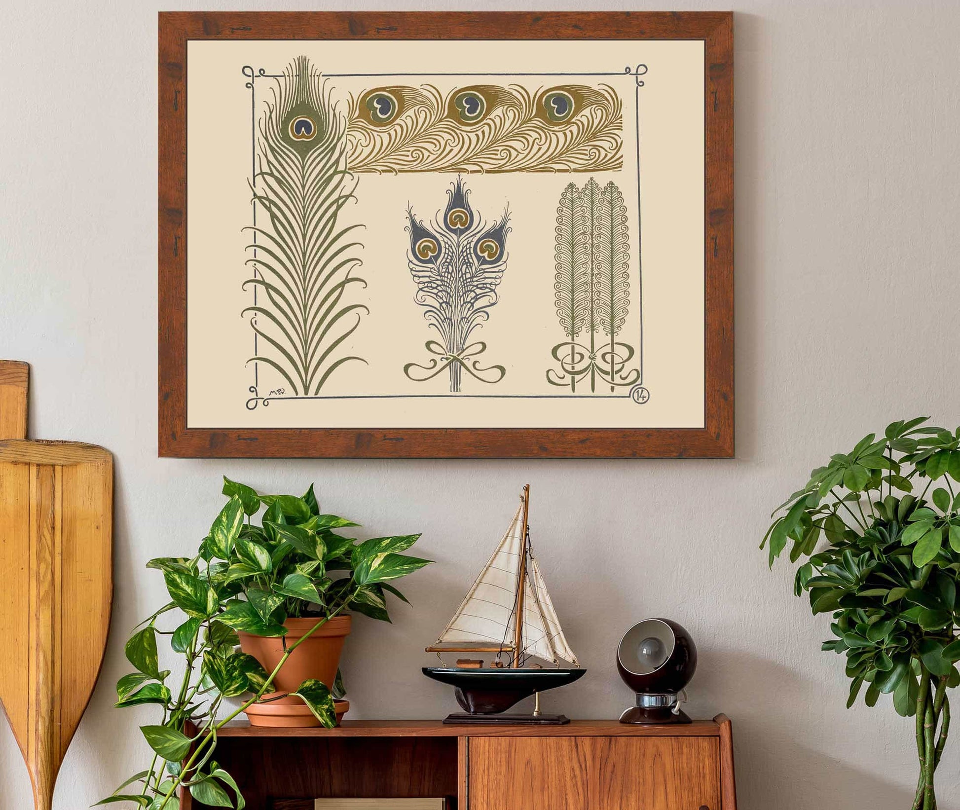 Abstract Design Based On Peacock Feathers by Maurice Pillard Verneuil